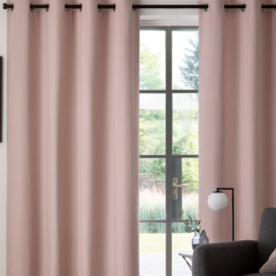 ARCH2198 Pink Blush Blackout/Thermal Cotton Eyelet Curtains from Next Hong Kong