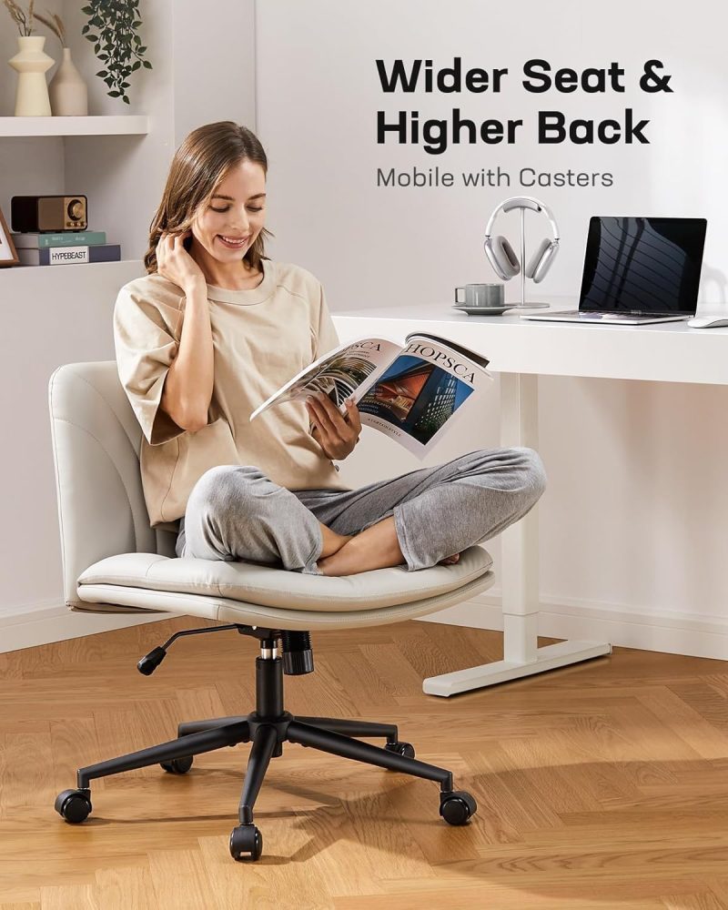 ARCH2157 Armless Office Desk Chair Wheels Chair - Image 3