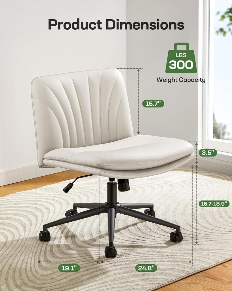 ARCH2157 Armless Office Desk Chair Wheels Chair - Image 2