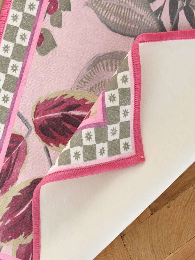 ARCH2176 Pink Washable Exotic Monkey Floral Runner - Image 4