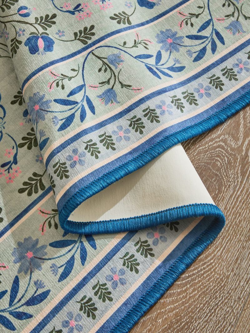 ARCH2178 Blue Washable Bridget Floral Runner - Image 4