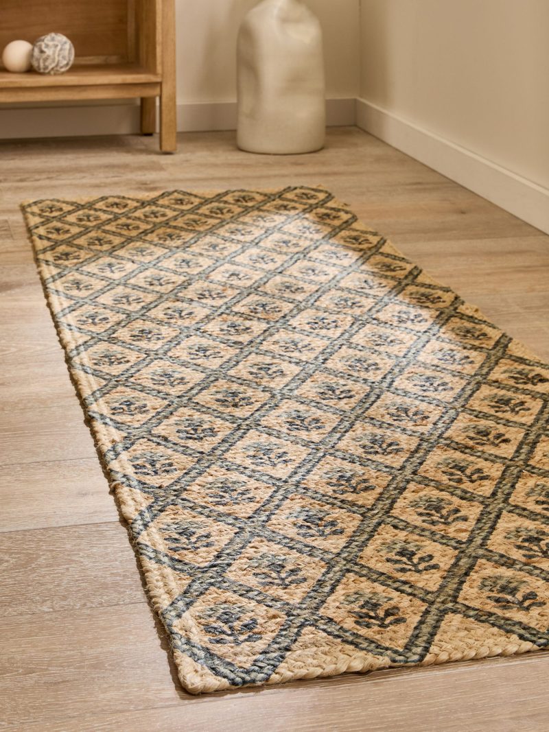 ARCH2184 Natural Floral Printed Jute Runner - Image 2