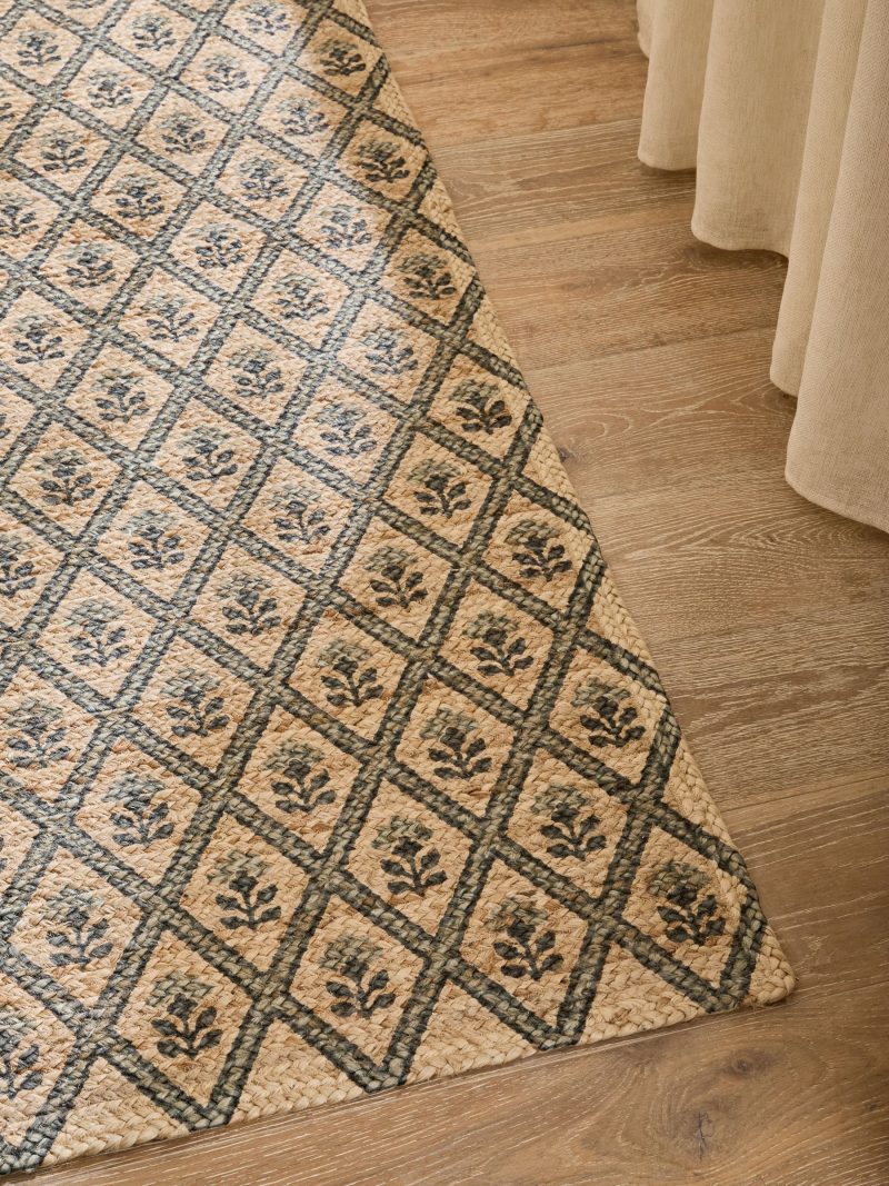 ARCH2184 Natural Floral Printed Jute Runner - Image 3