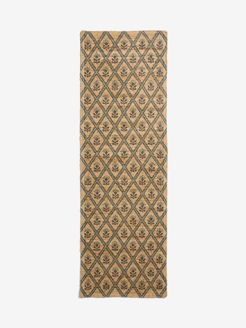 ARCH2184 Natural Floral Printed Jute Runner - Image 5
