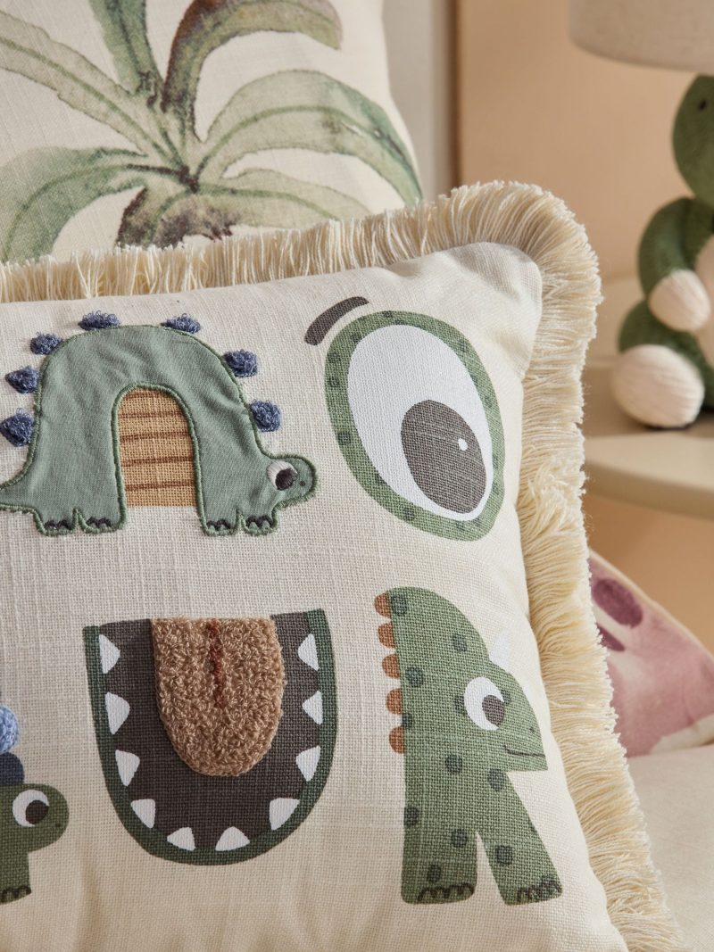 ARCH2169 Natural Dinosaur Slogan Cushion - Image 2