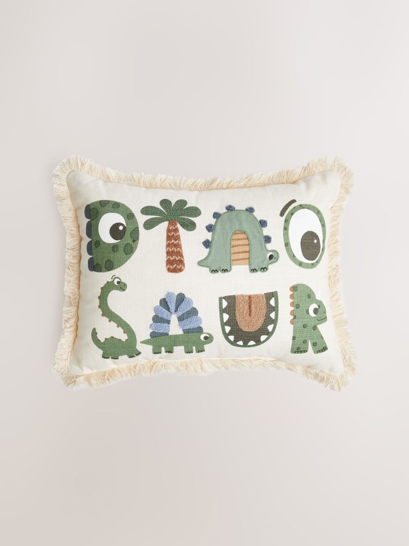 ARCH2169 Natural Dinosaur Slogan Cushion - Image 3