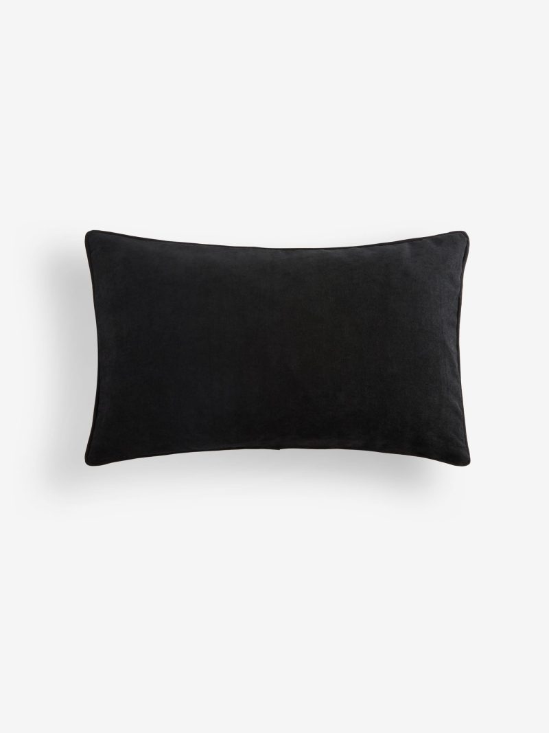 ARCH2166 Black/White Embroidered Bow 50 x 30cm Cushion - Image 3
