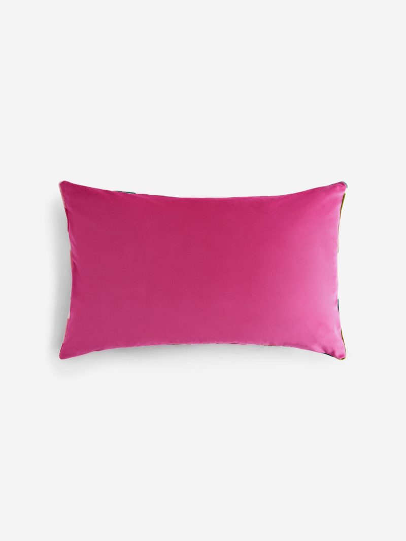 ARCH2164 Fuchsia Pink 40 x 59cm Cut Velvet Collage Cushion - Image 4