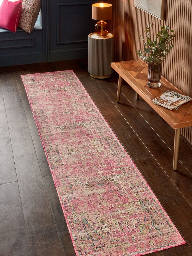 ARCH2177 Fuchsia Pink Washable Emporium Oriental Runner