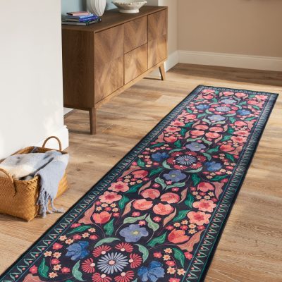 ARCH2182 Blue Bettie Floral Runner