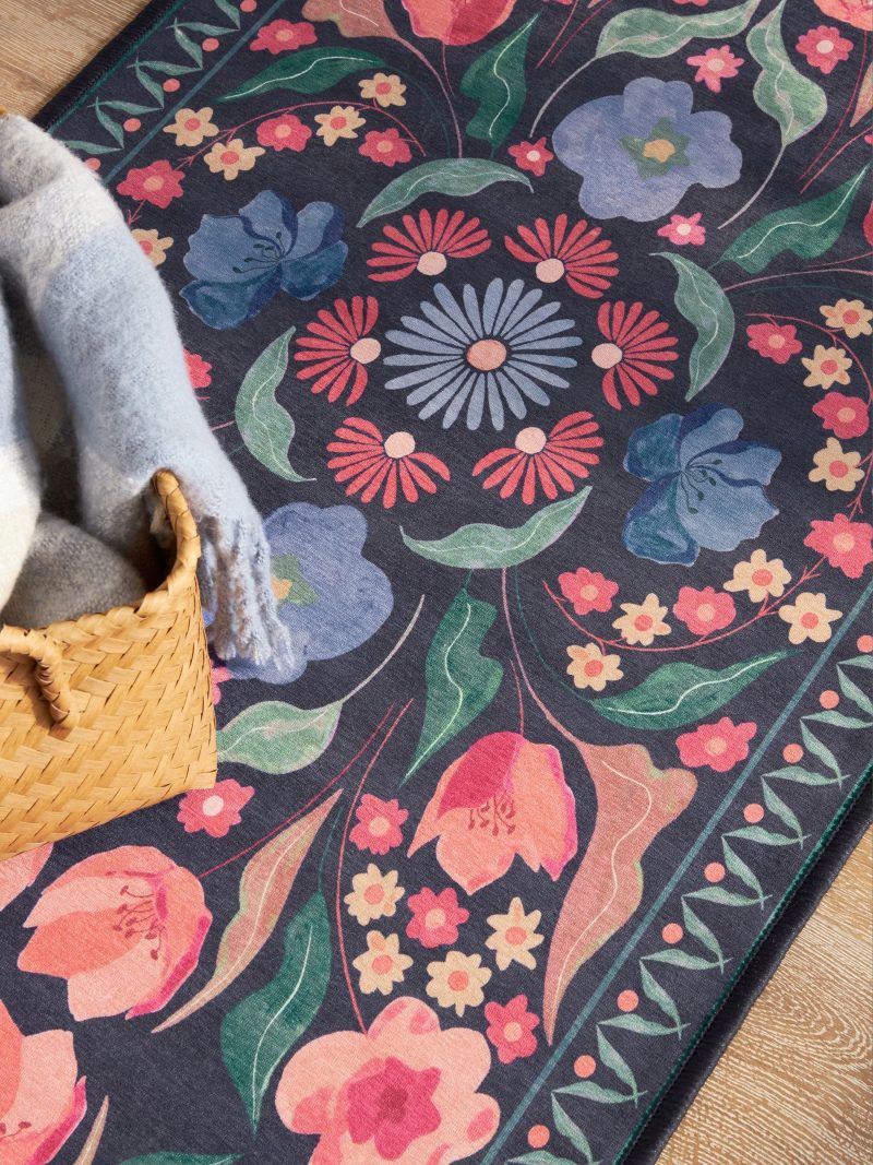 ARCH2182 Blue Bettie Floral Runner - Image 3