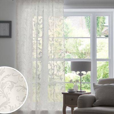 ARCH2199 White Vintage Voile Slot Top Unlined Sheer Panel Curtain from Next Hong Kong